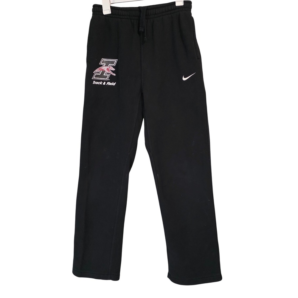 Nike Track and Field Sweatpants Black Athletic School Logo Size M